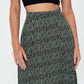 Herita Printed Long Slit Skirt Mix Color