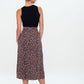 Herita Printed Long Slit Skirt Brown