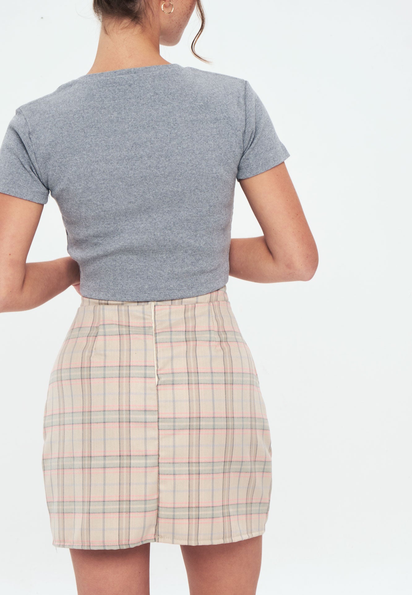 Herita Mini Skirt Beige check