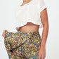 SKORT - Printed Wrap Skirt Short - brown yellow