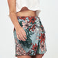 SKORT - Printed Wrap Skirt Short - blue floral