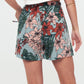 SKORT - Printed Wrap Skirt Short - blue floral