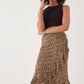 Midi Length Skirt with Ruffle Detail