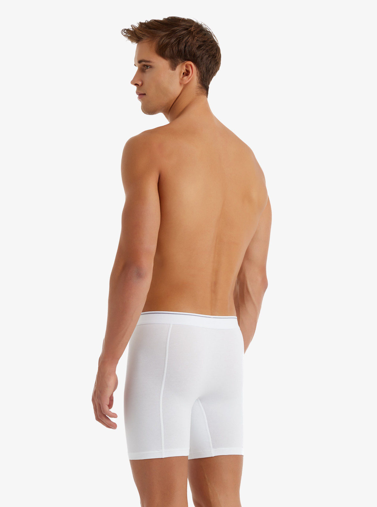 Herren Retro Baumwoll Stretch Boxershorts 9216 - Weiß