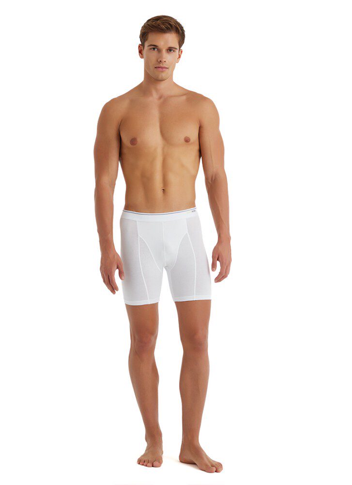 Herren Retro Baumwoll Stretch Boxershorts 9216 - Weiß