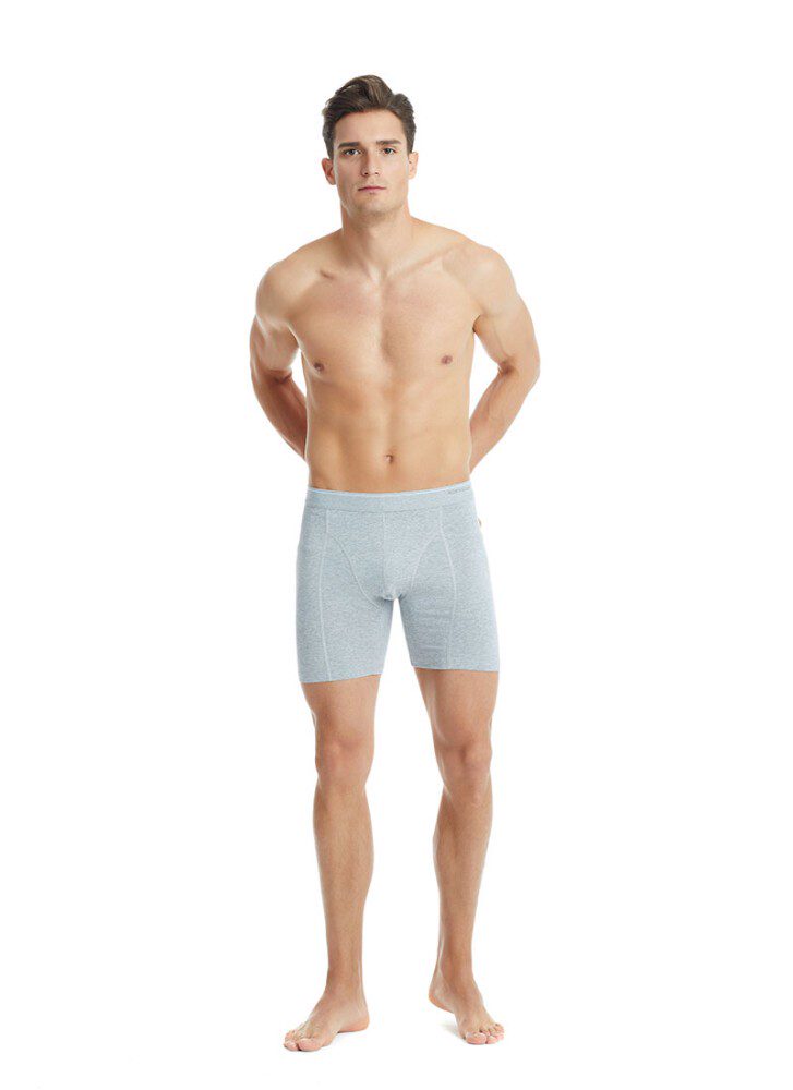Herren Retro Baumwoll Stretch Boxershorts 9216 - Grau Melange