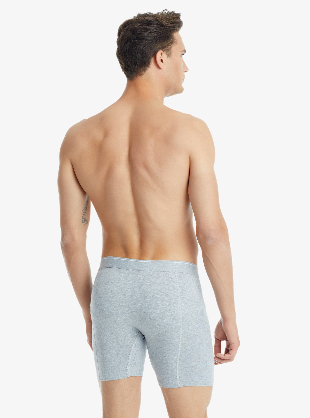 Herren Retro Baumwoll Stretch Boxershorts 9216 - Grau Melange