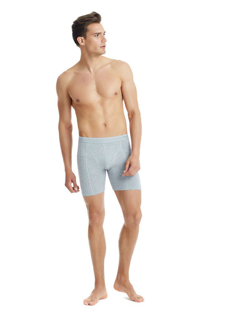 Herren Retro Baumwoll Stretch Boxershorts 9216 - Grau Melange