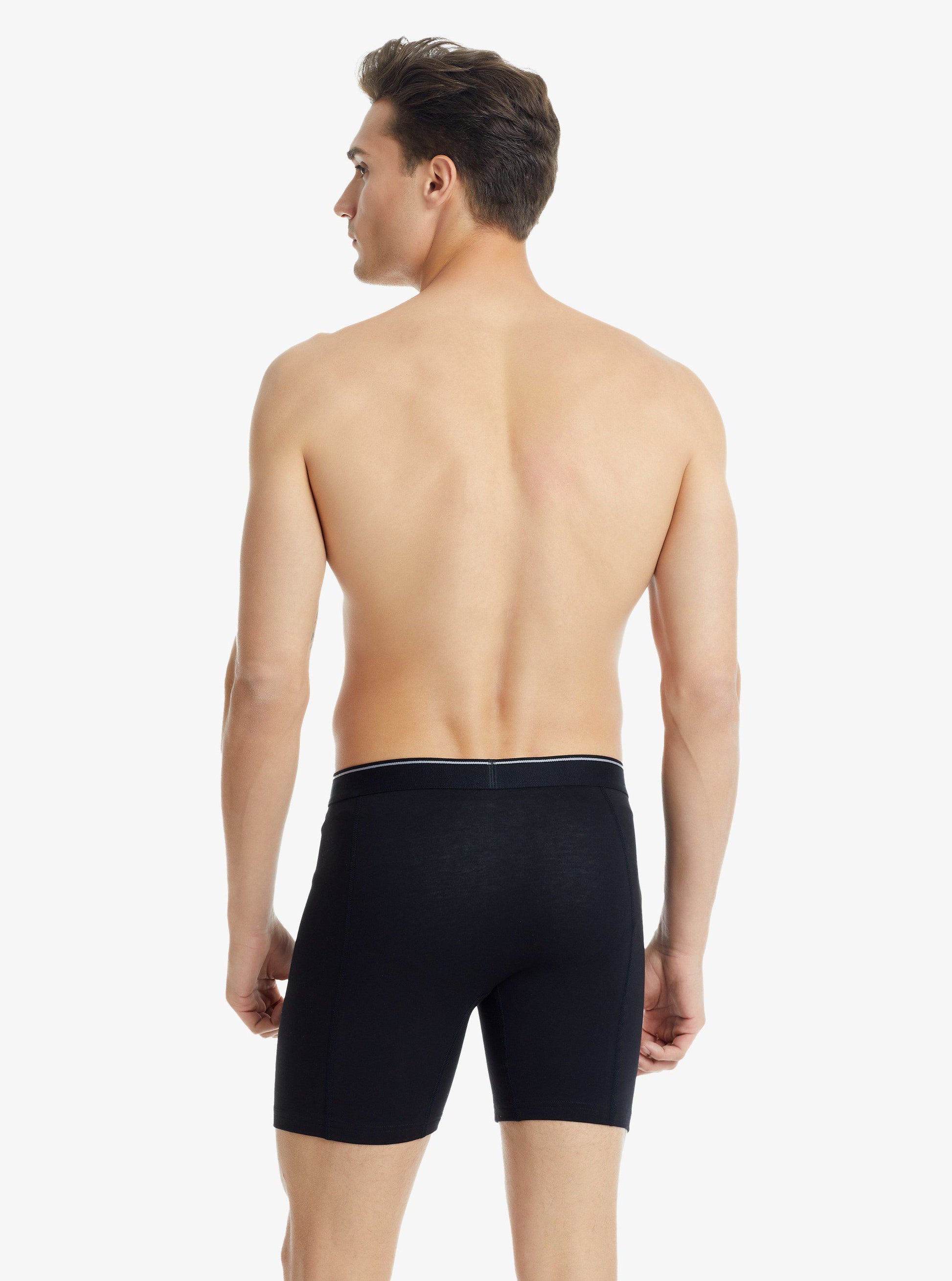 Herren Retro Baumwoll Stretch Boxershorts 9216 - Schwarz