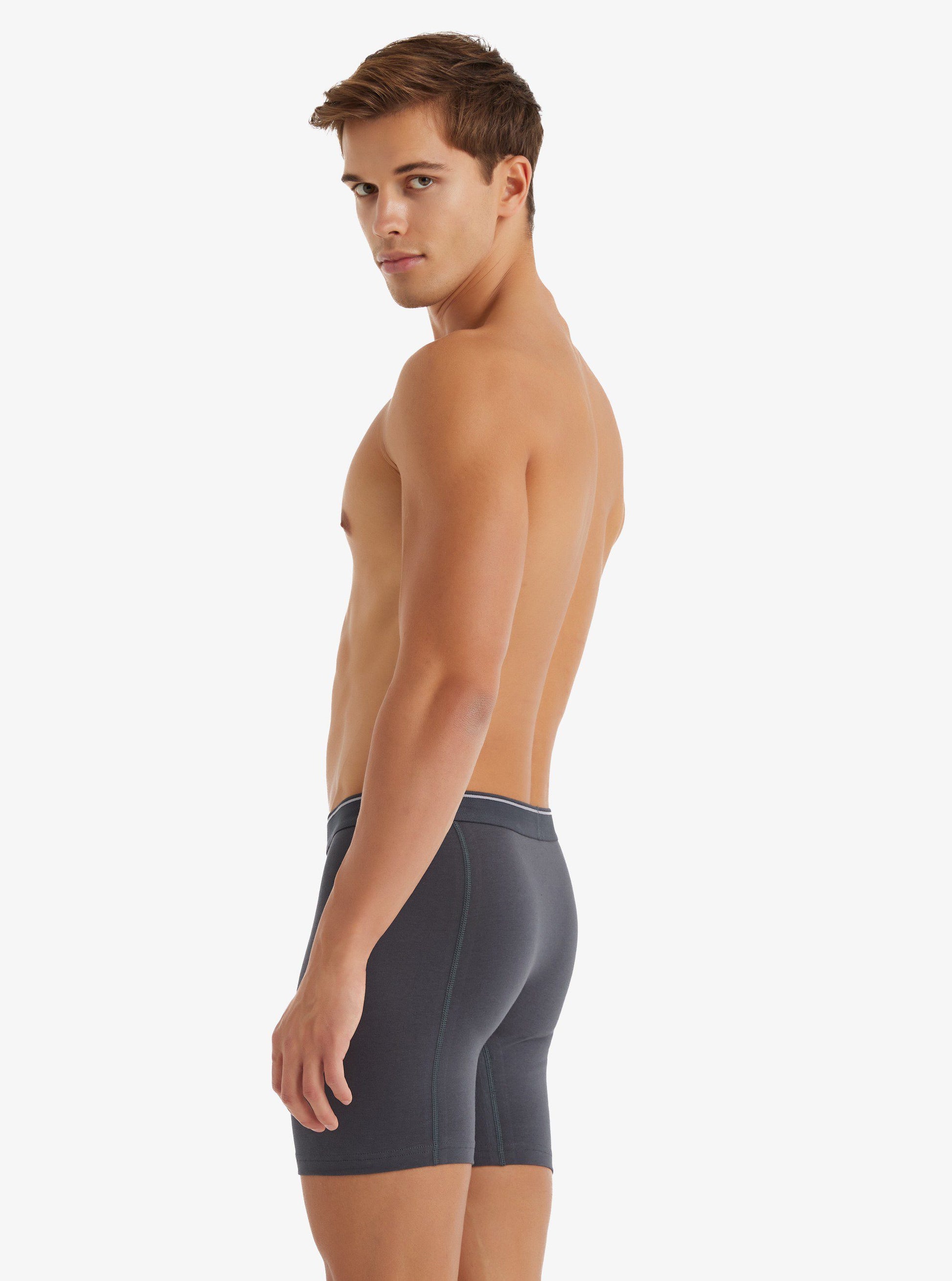 Herren Retro Baumwoll Stretch Boxershorts 9216 - Anthrazit