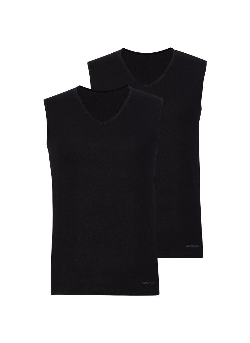 Herren Weit Schnitt Weste 2er Set - Schwarz