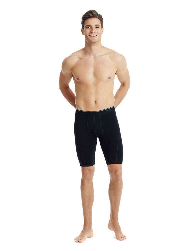 Herren Fein Baumwolle Stretch Boxers - Schwarz