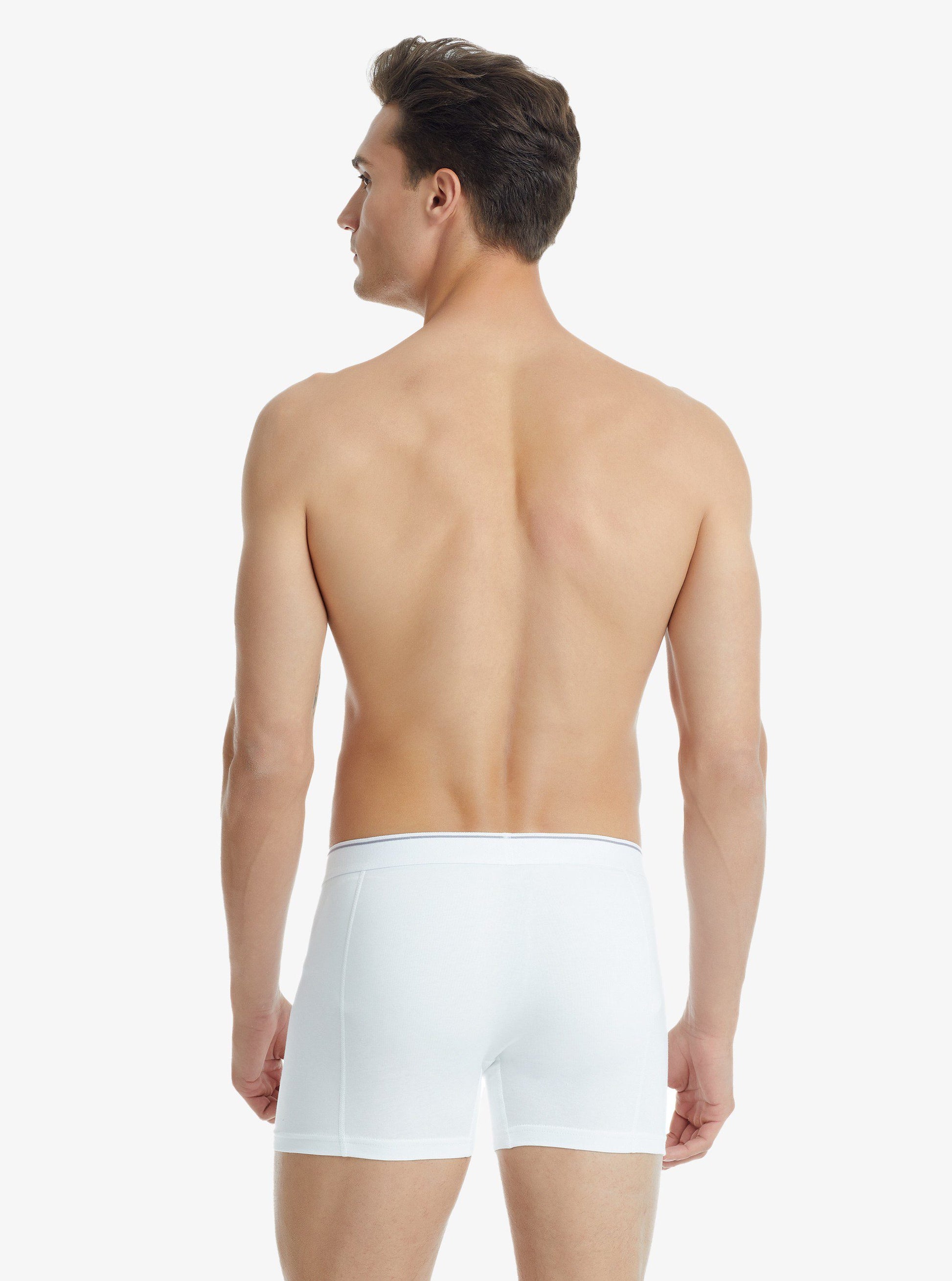 Herren Baumwoll Stretch Boxershorts 9233 - Weiß