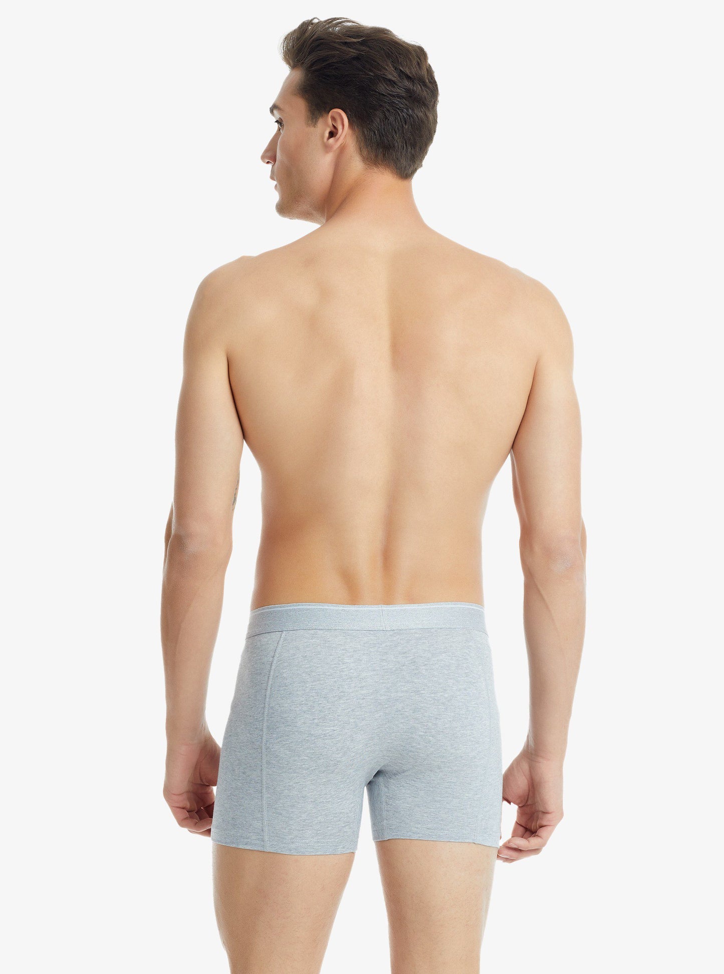 Herren Fein Baumwoll Stretch Boxershorts - Grau