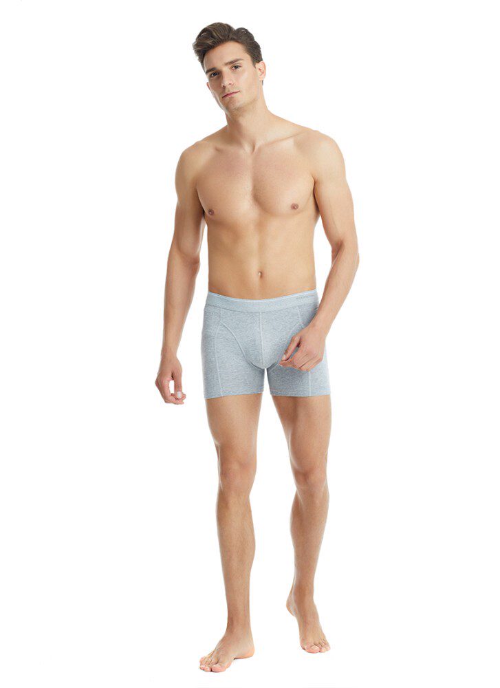 Herren Fein Baumwoll Stretch Boxershorts - Grau