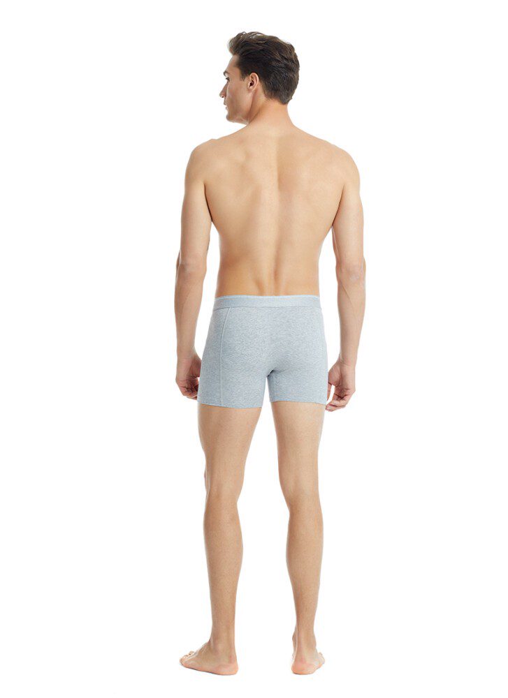 Herren Fein Baumwoll Stretch Boxershorts - Grau