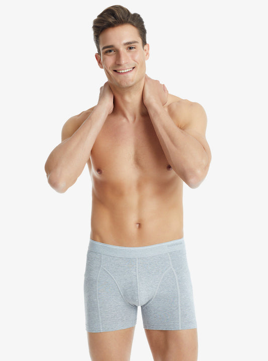 Herren Fein Baumwoll Stretch Boxershorts - Grau