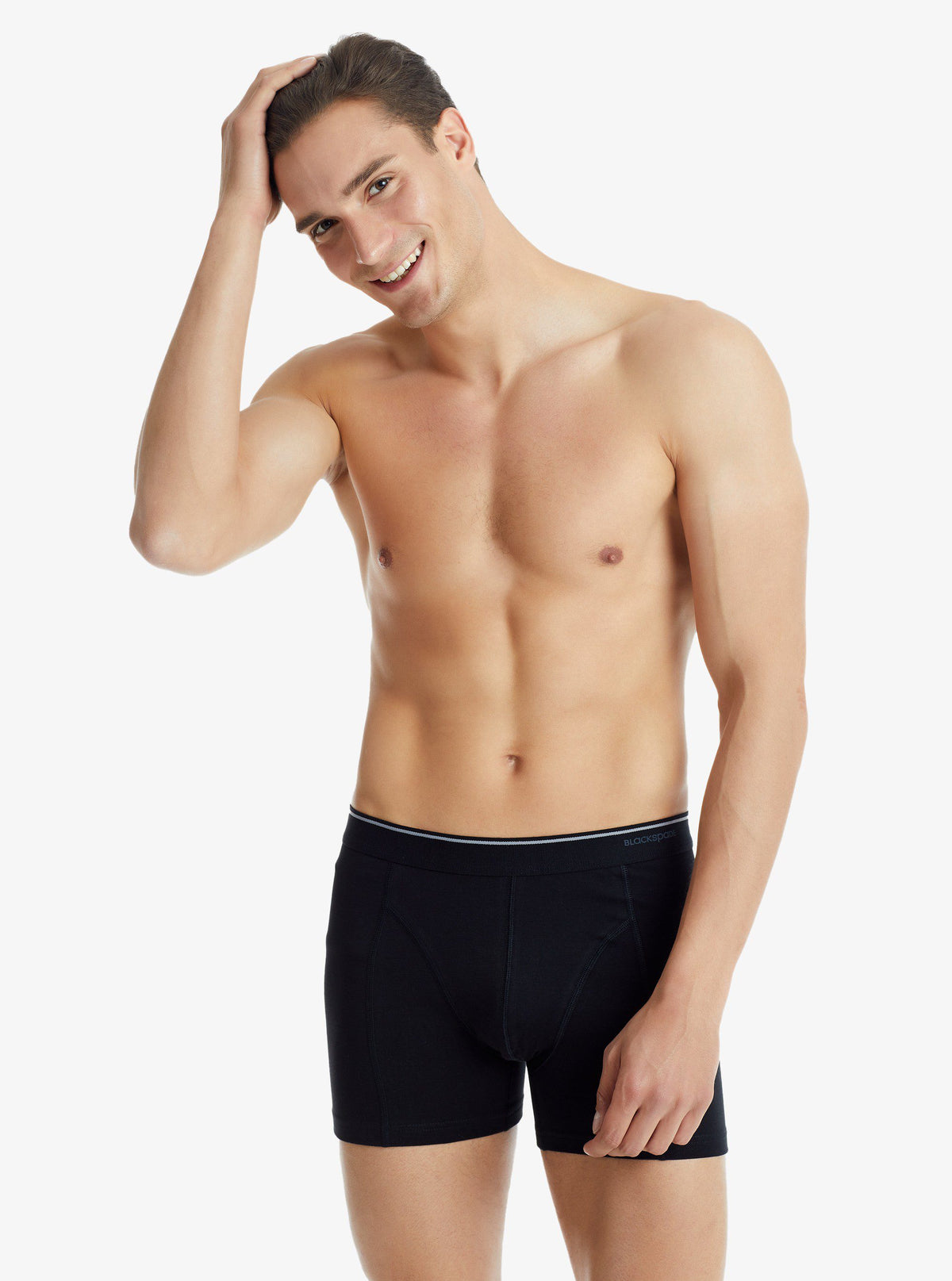 Herren Baumwoll Stretch Boxershorts 9233 - Schwarz