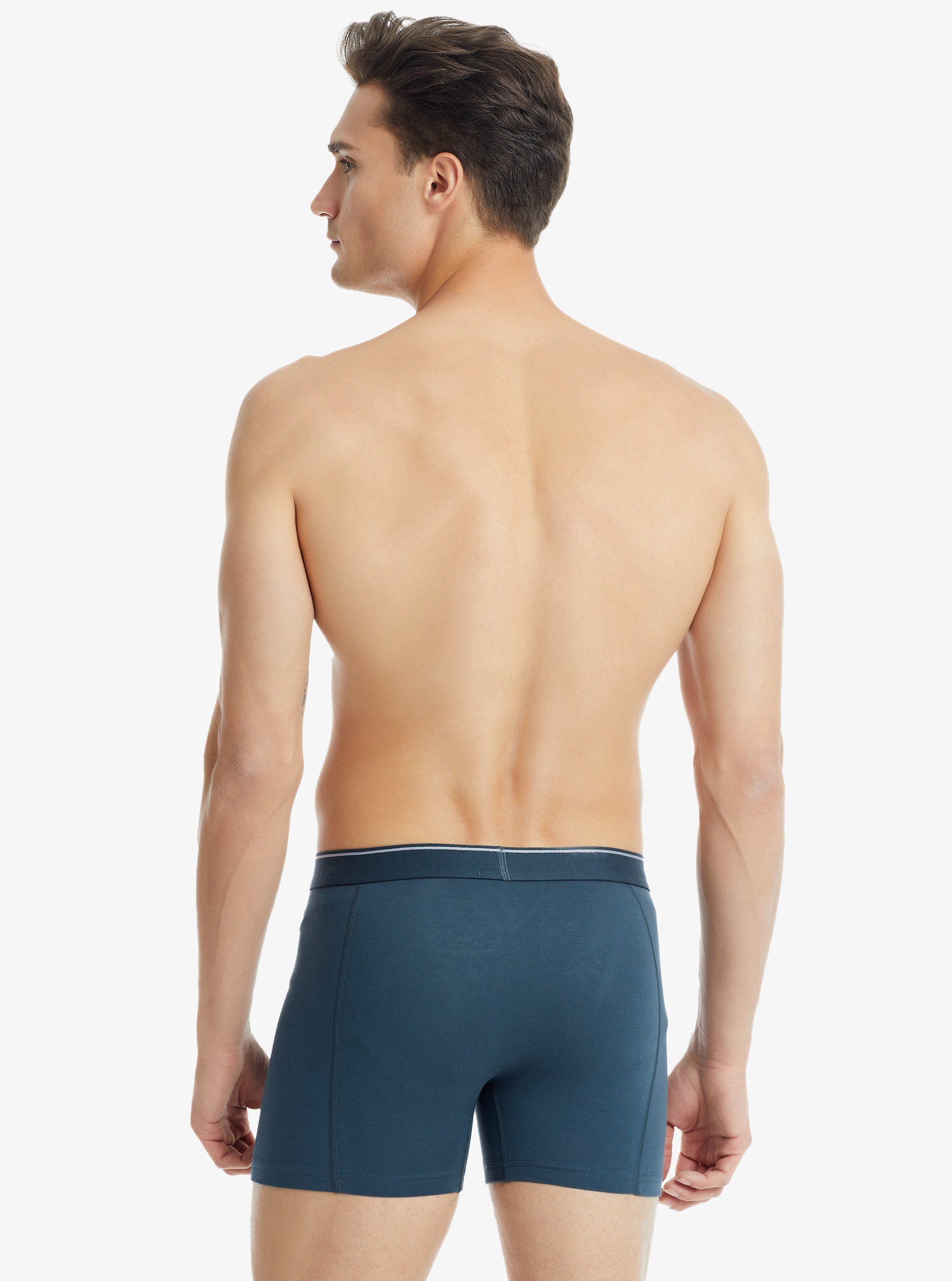 Herren Fein Baumwoll Stretch Boxershorts 9233 - Anthrazit