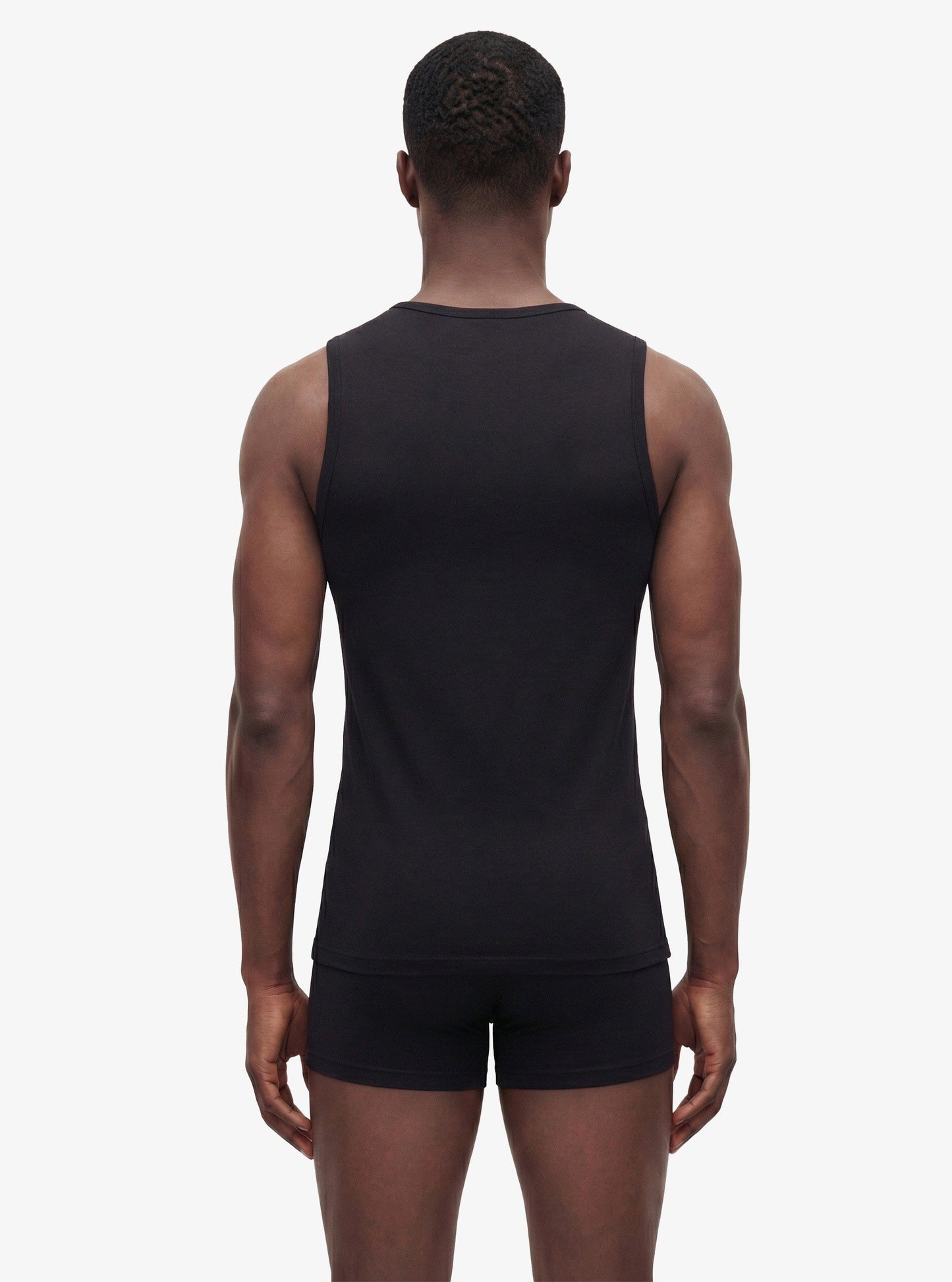 Herren Ärmelloses Baumwollshirt - Schwarz
