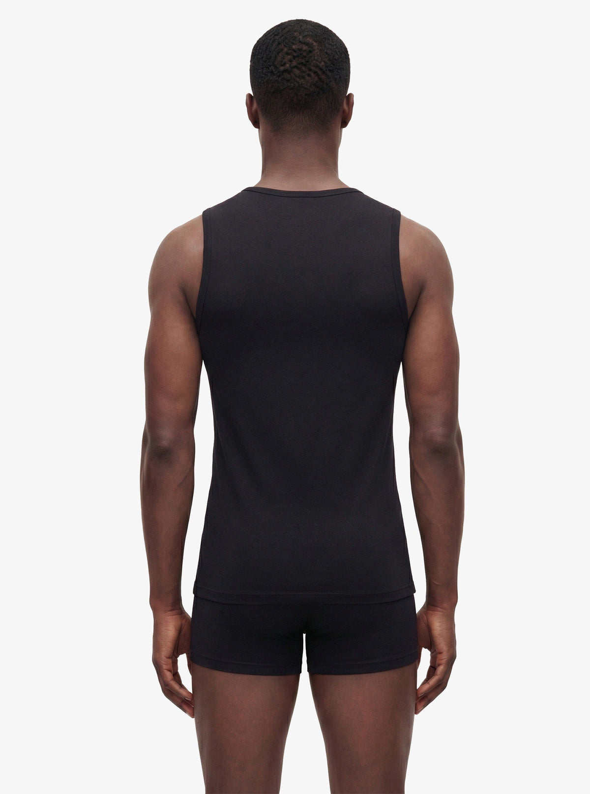 Herren Ärmelloses Baumwollshirt - Schwarz