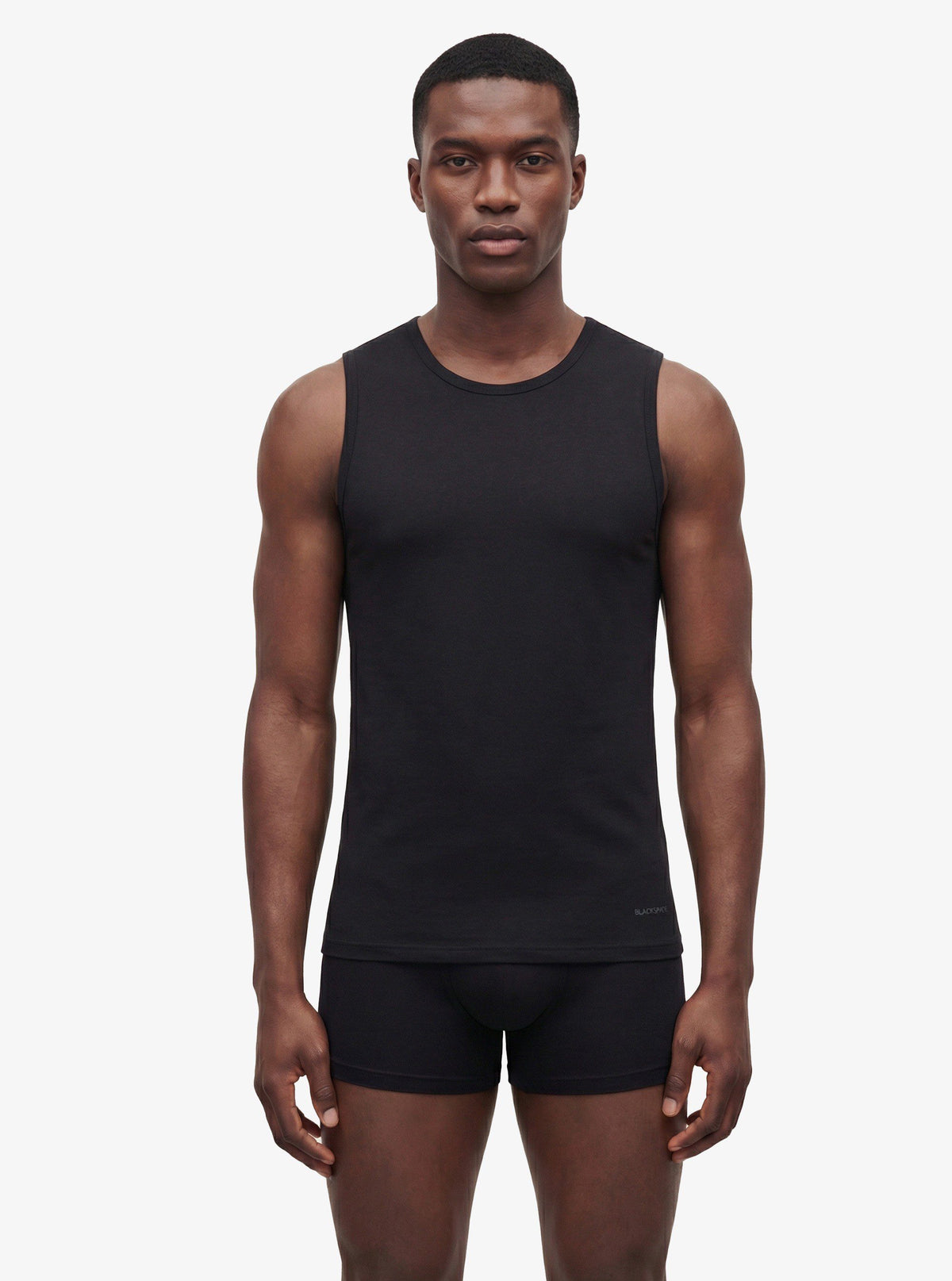 Herren Ärmelloses Baumwollshirt - Schwarz