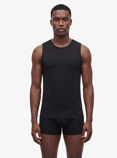 Herren Ärmelloses Baumwollshirt - Schwarz