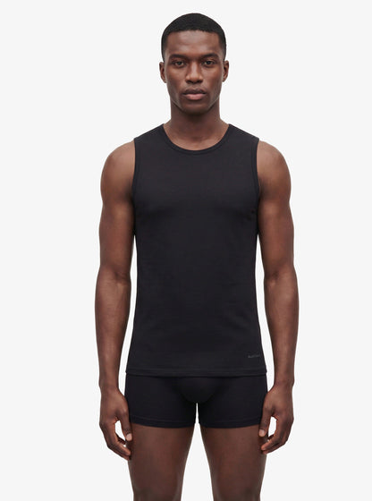 Herren Ärmelloses Baumwollshirt - Schwarz