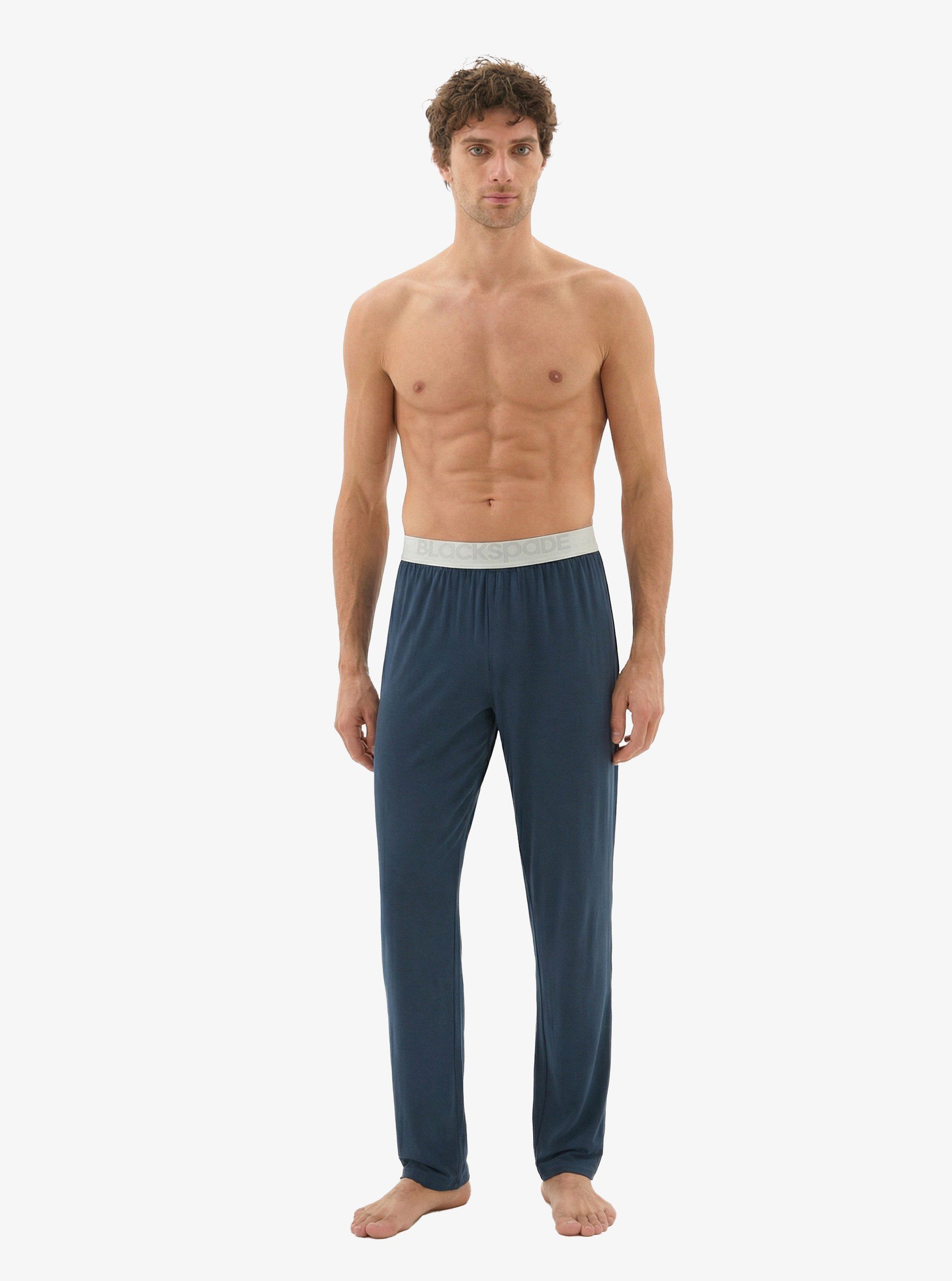 Herren Modal Schlafhose Silber 9304 - Navy