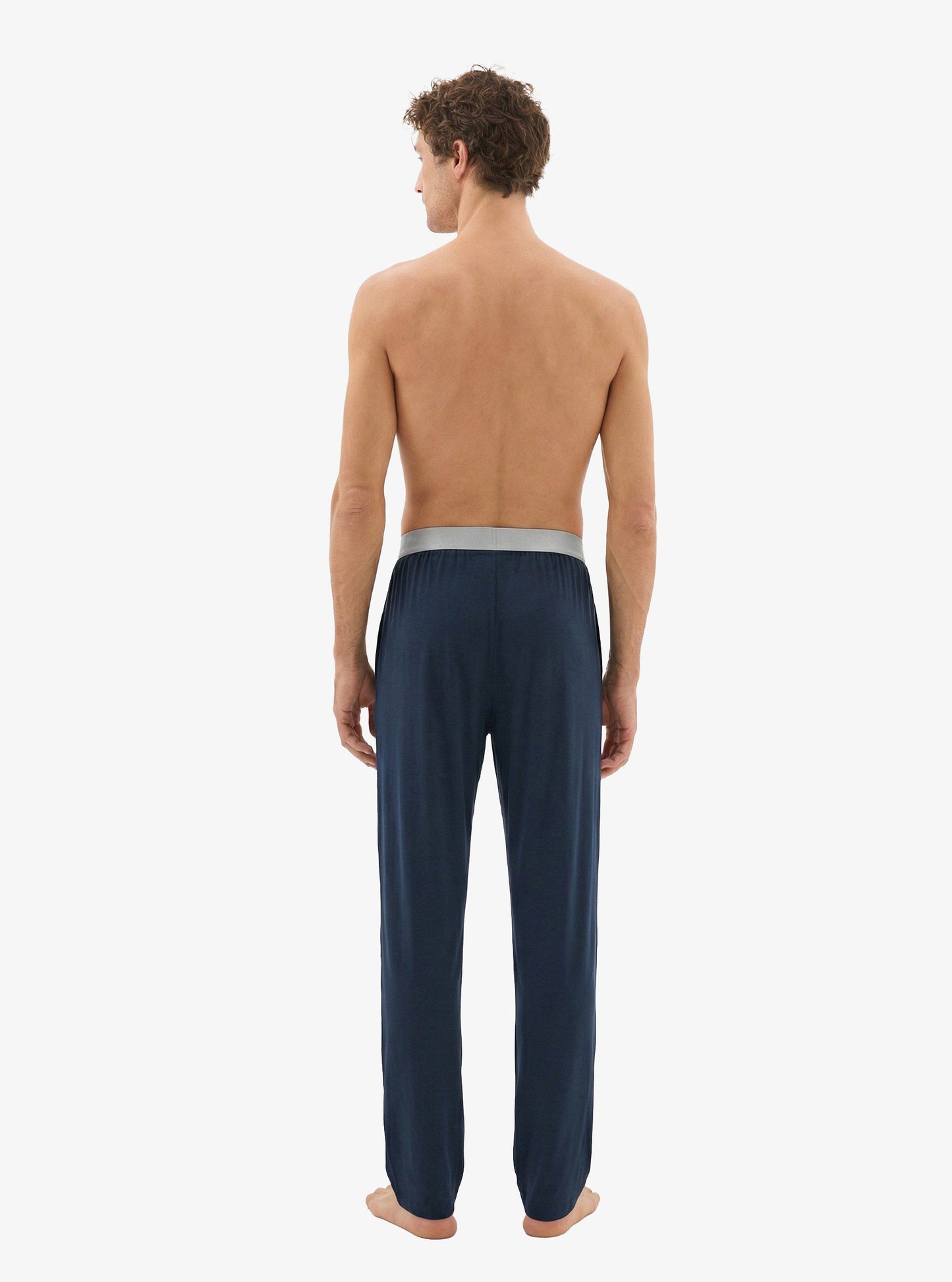 Herren Modal Schlafhose Silber 9304 - Navy