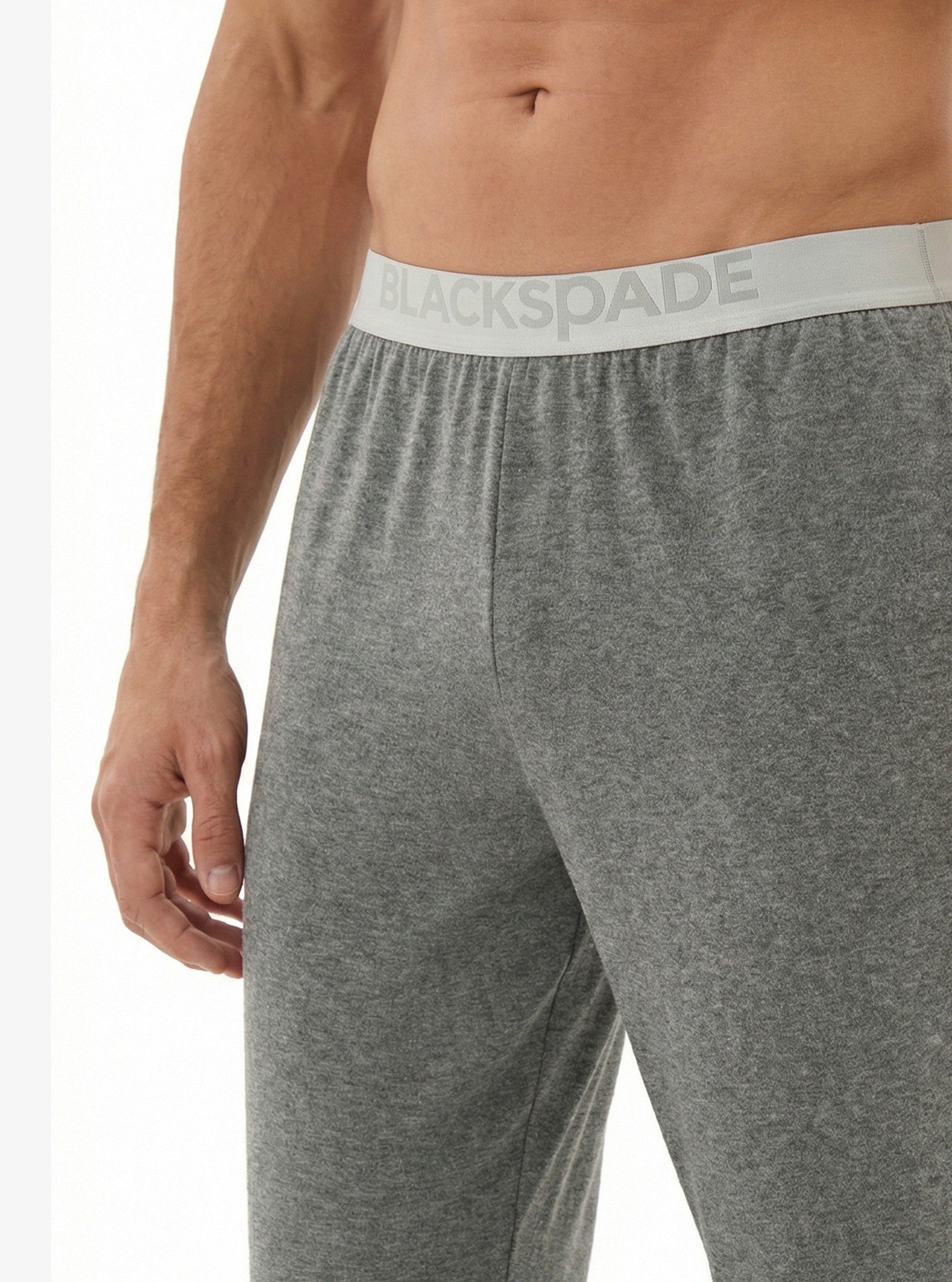 Herren Modal Schlafhose Silber 9304 - Grau