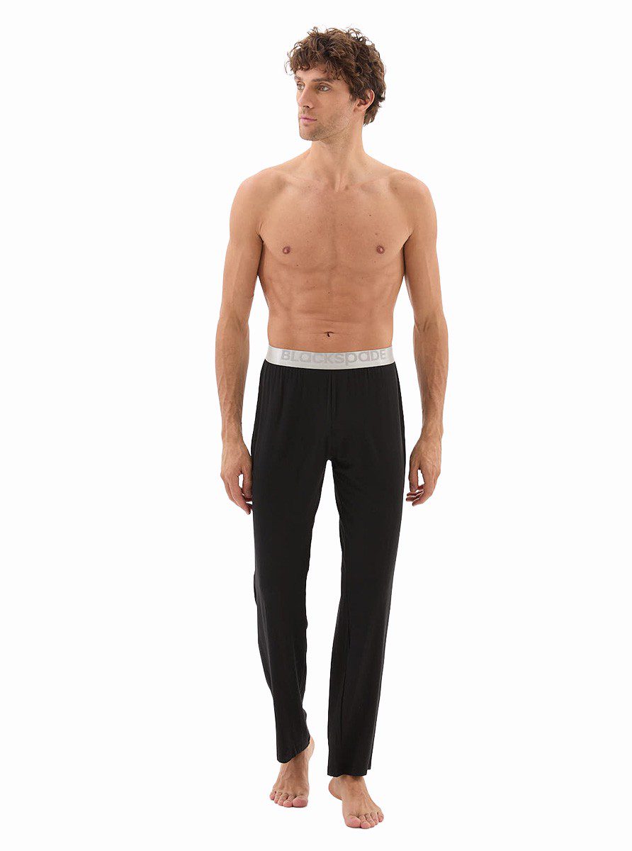 Herren Modal Schlafhose Silber 9304 - Schwarz