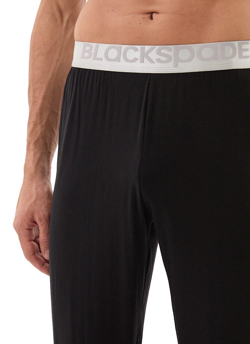 Herren Modal Schlafhose Silber 9304 - Schwarz