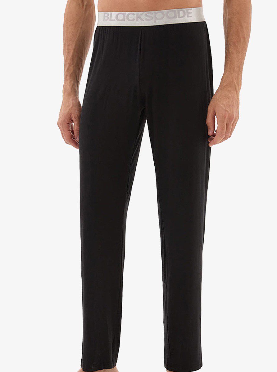 Herren Modal Schlafhose Silber 9304 - Schwarz