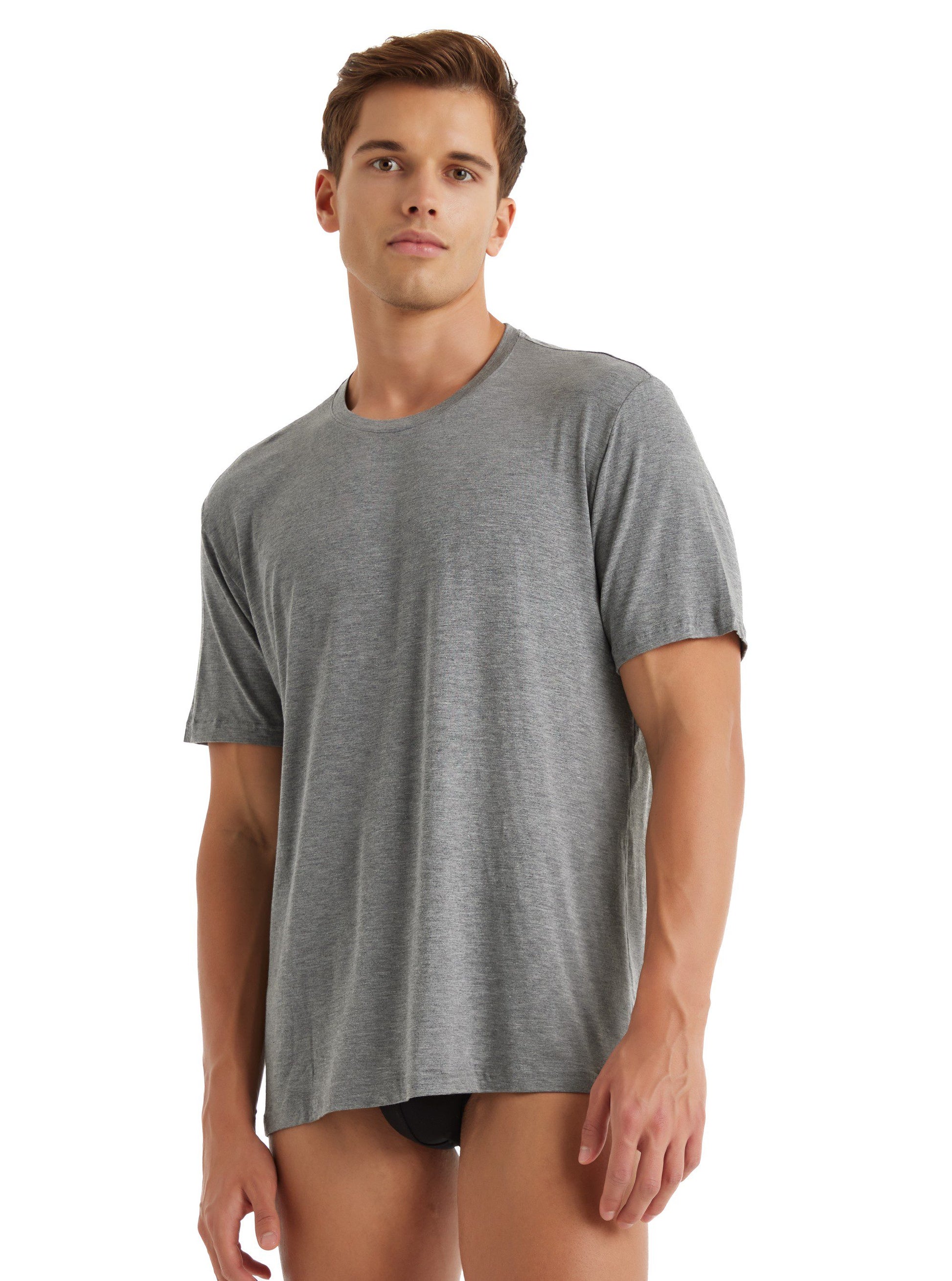 Herren T-Shirt Silber 9306 - Grau Melange