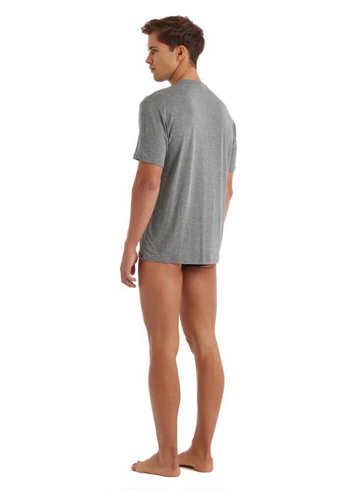 Herren T-Shirt Silber 9306 - Grau Melange