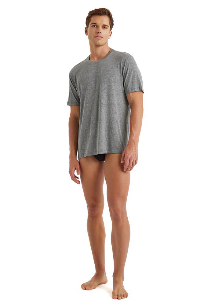 Herren T-Shirt Silber 9306 - Grau Melange