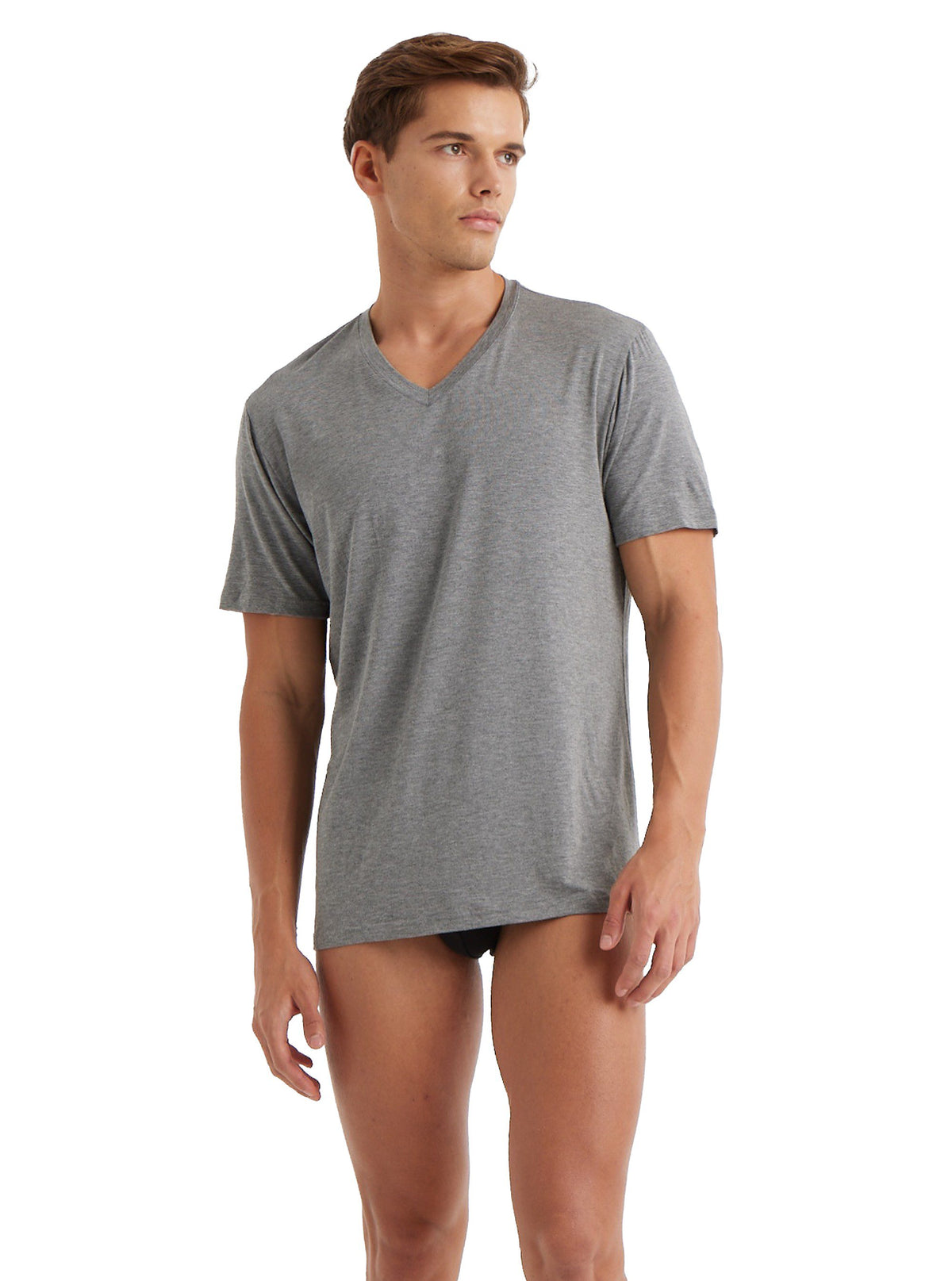 Herren T-Shirt Silber 9308 - Grau Melange