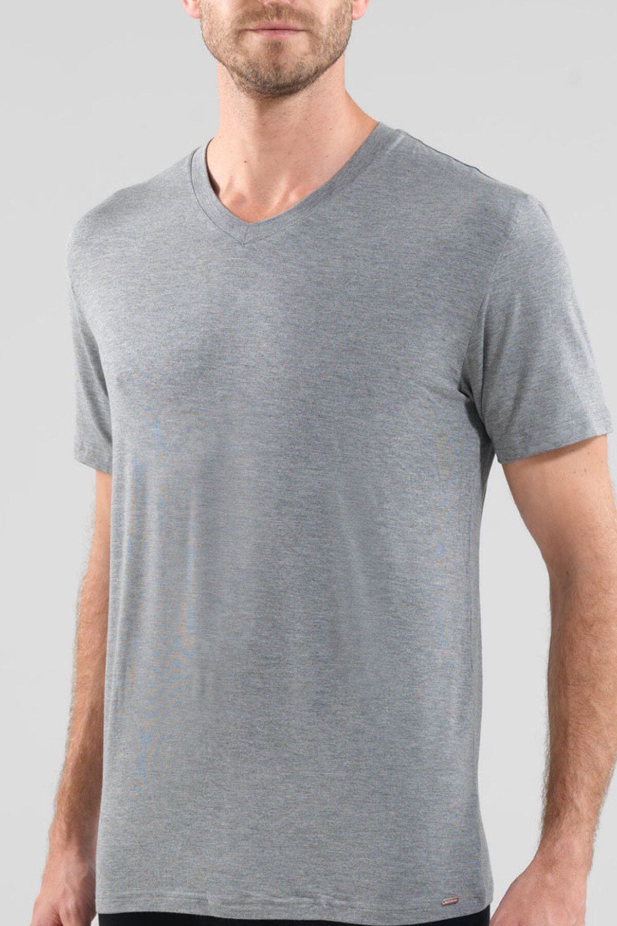 Herren T-Shirt Silber 9308 - Grau Melange