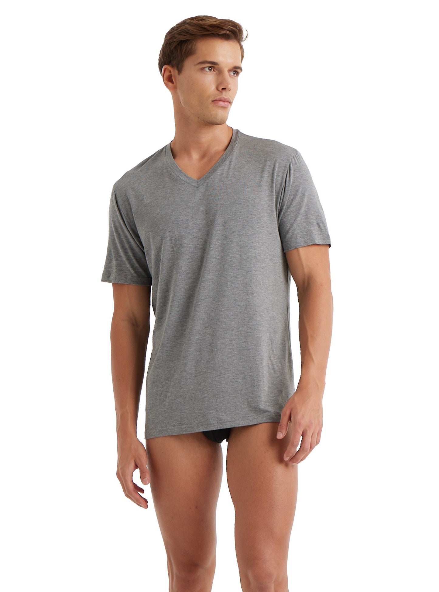 Herren T-Shirt Silber 9308 - Grau Melange