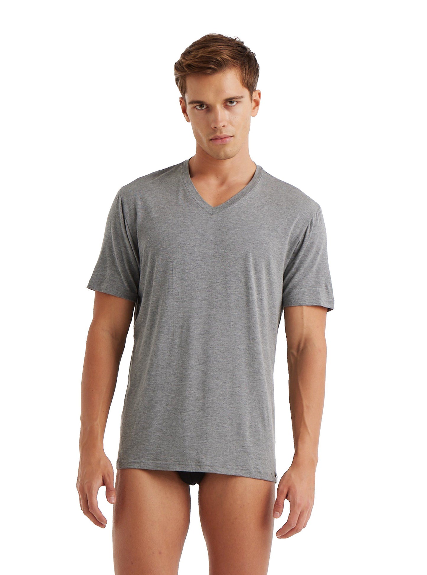 Herren T-Shirt Silber 9308 - Grau Melange