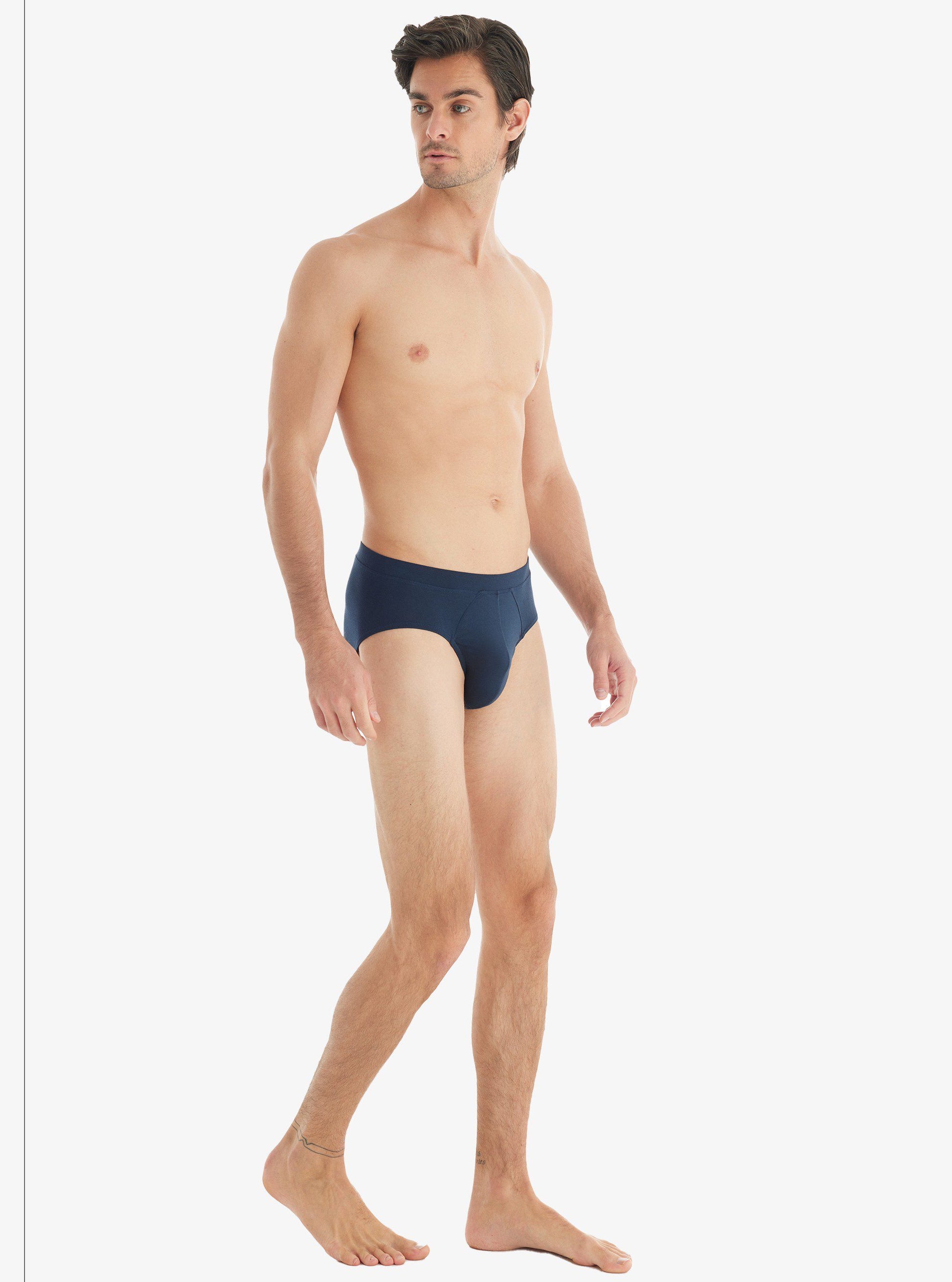 Herren Slips Silber 9311 - Marineblau