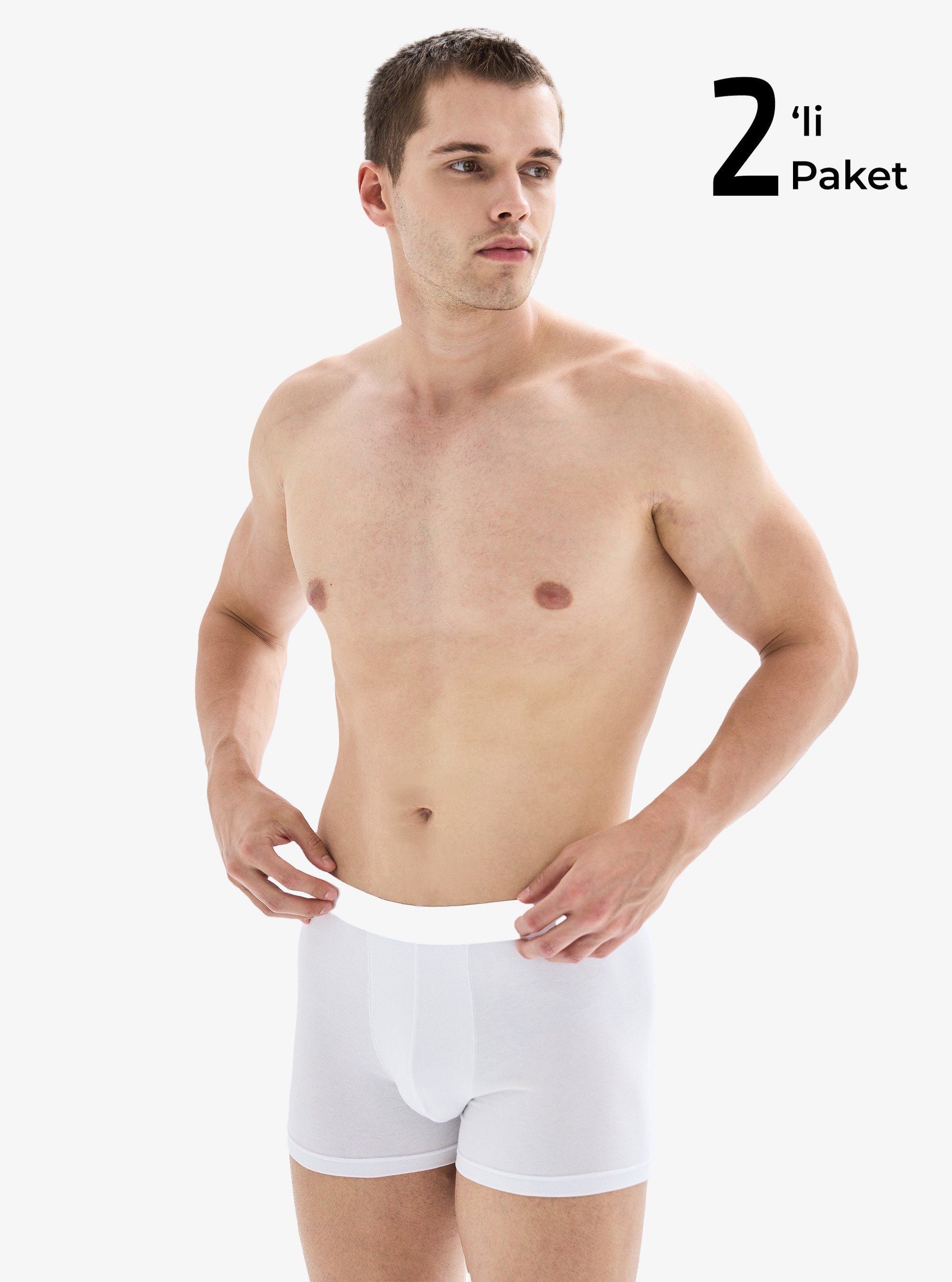 Herren Boxershorts 2er-Pack Mood 9324 - Weiß