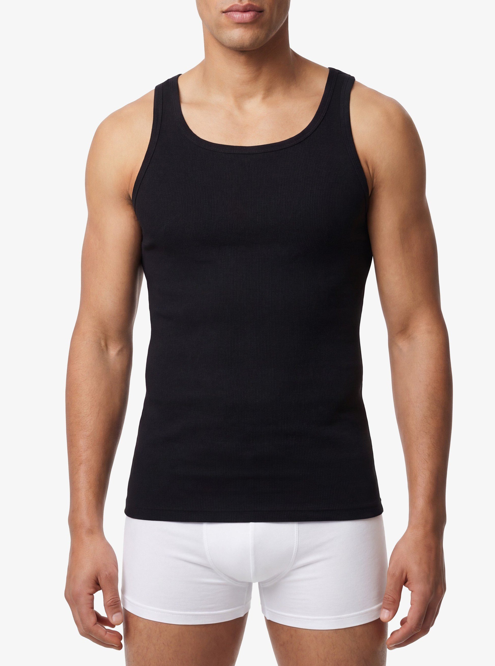 Herren Rippen-Top 9341 - Schwarz