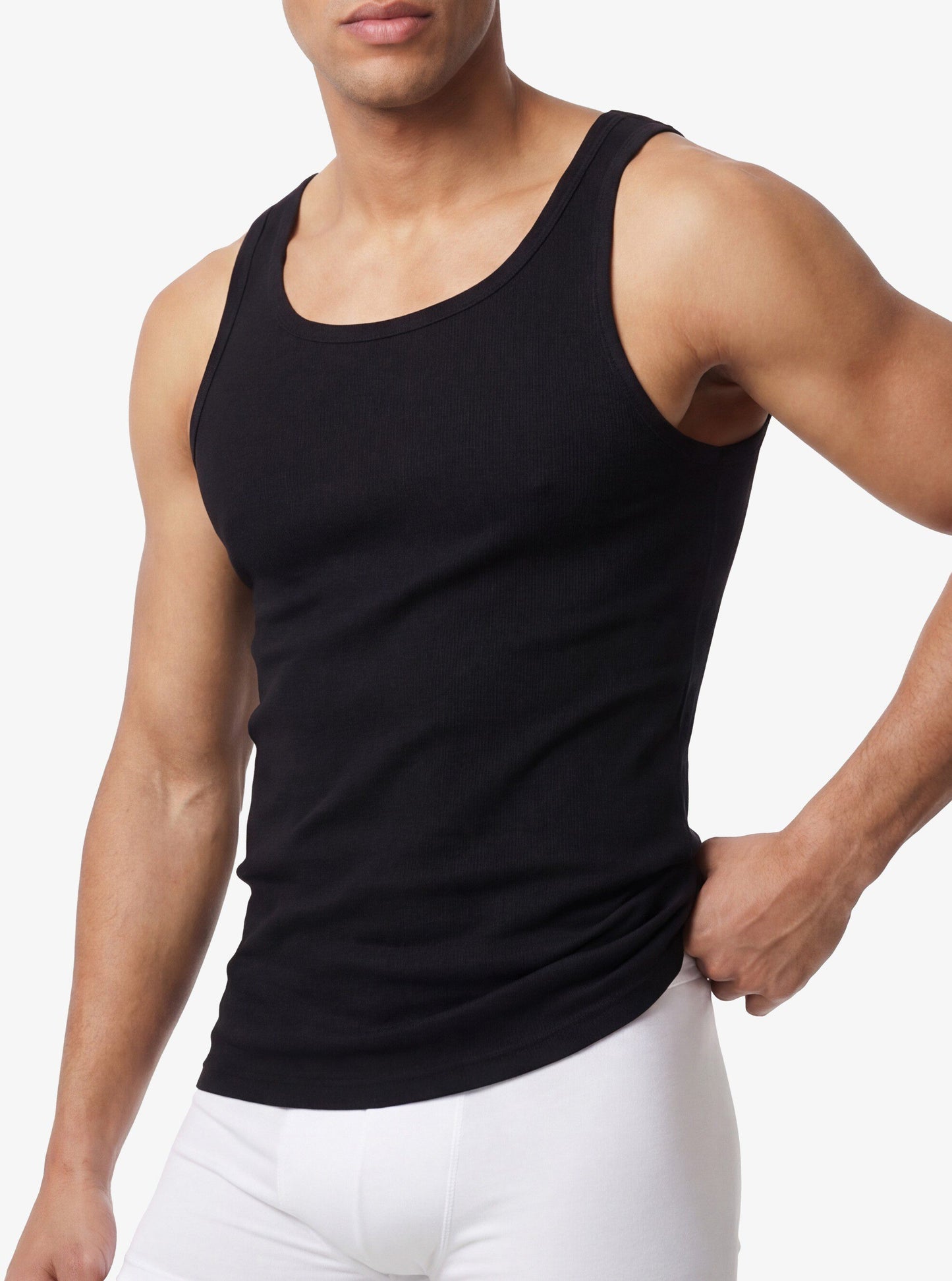 Herren Rippen-Top 9341 - Schwarz