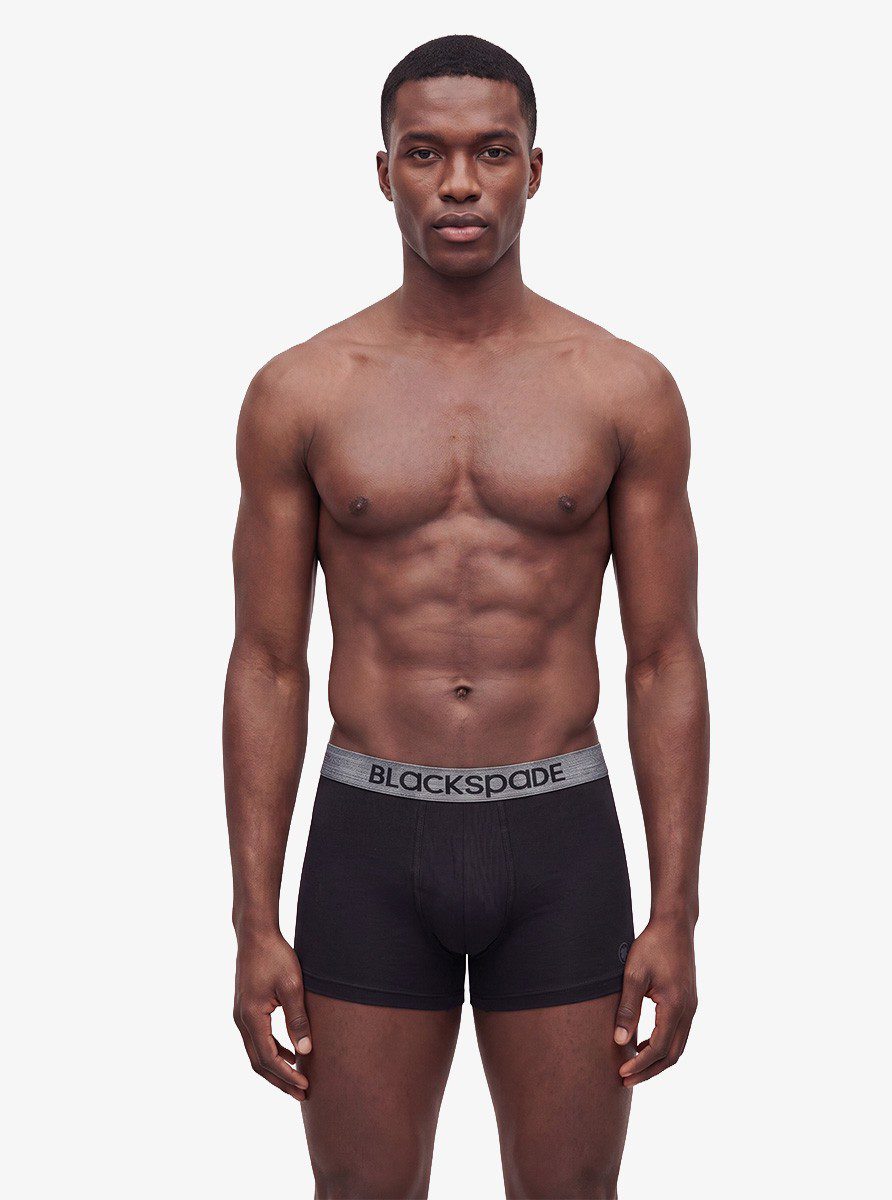 Herren Boxer Shorts 3er-Pack - Grau Blau Schwarz
