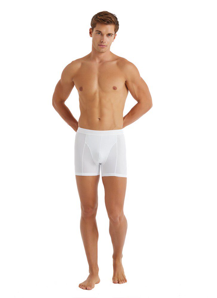 Herren Baumwoll Stretch Boxershorts Aura 9502 - Weiß