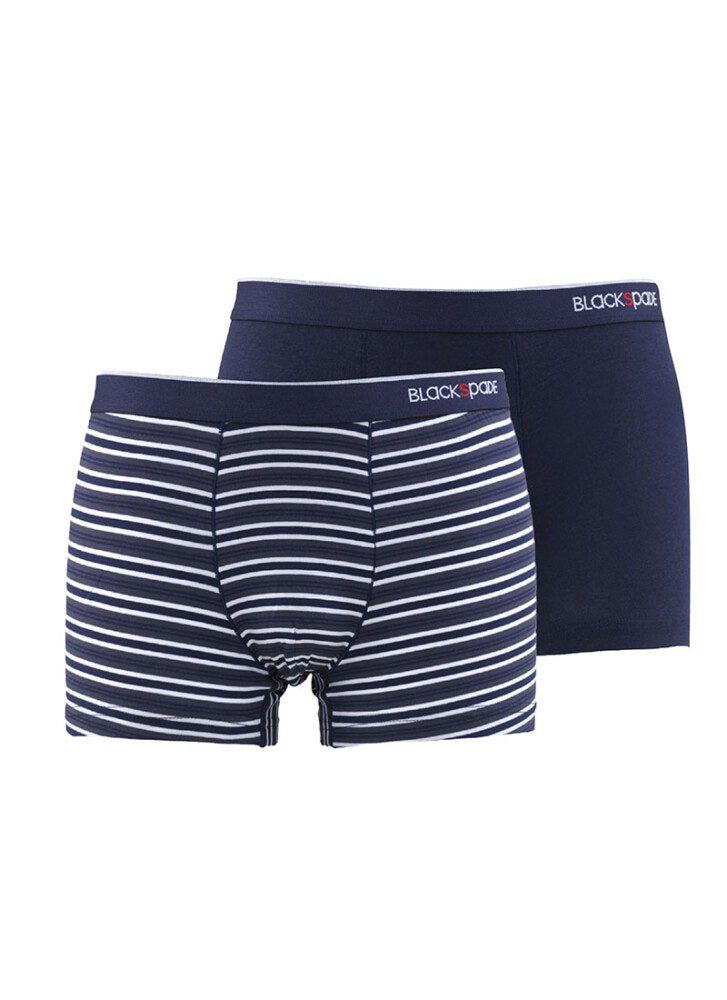 Herren Boxershorts 2er-Pack Streifen Marine