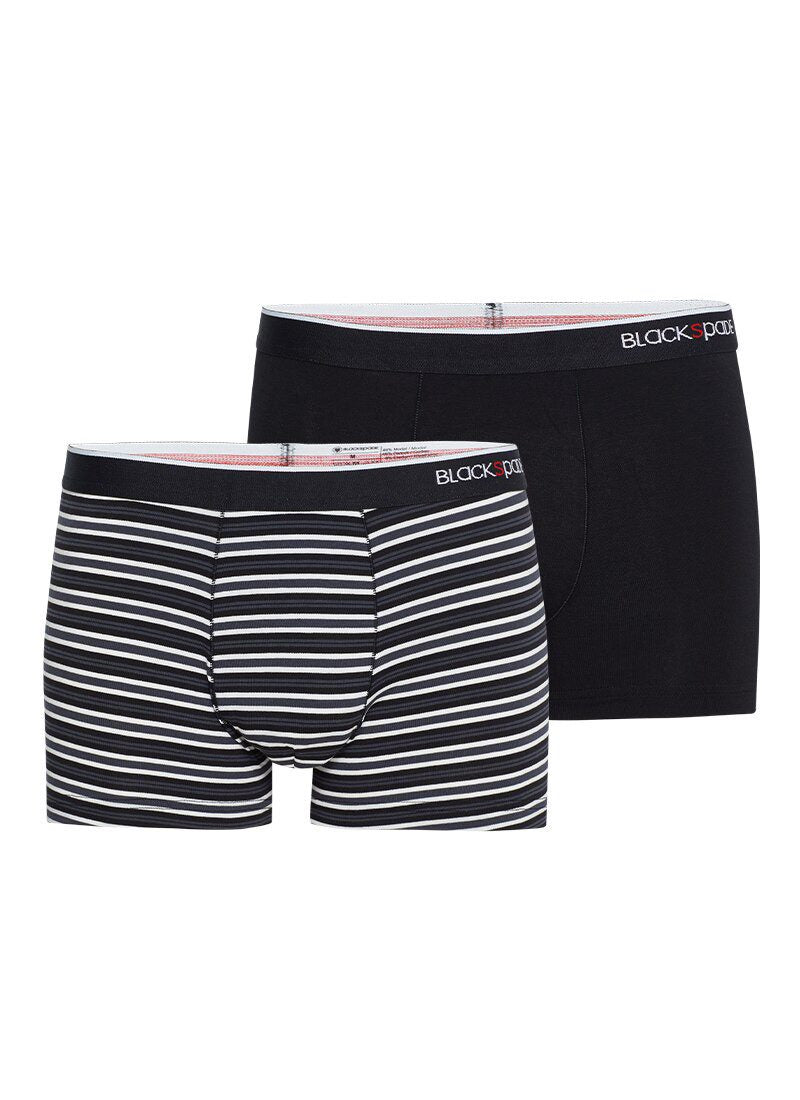 Gestreifte Herren Boxershorts 2er-Pack - Schwarz