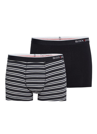 Gestreifte Herren Boxershorts 2er-Pack - Schwarz